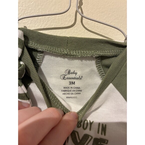 NWT Baby Essentials Green 3-Piece "Love Mama" Outfit - 3-6M - Picture 4 of 4